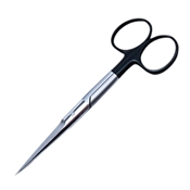 Operating Scissors Straight Sharp/Sharp Blades Super Cut Design Serrated Bottom Blade And Razor Sharp Cutting Edge Overall Length 4 1/2" (11.5cm) With Precision Two Tone Finish With Black Ring Handles 